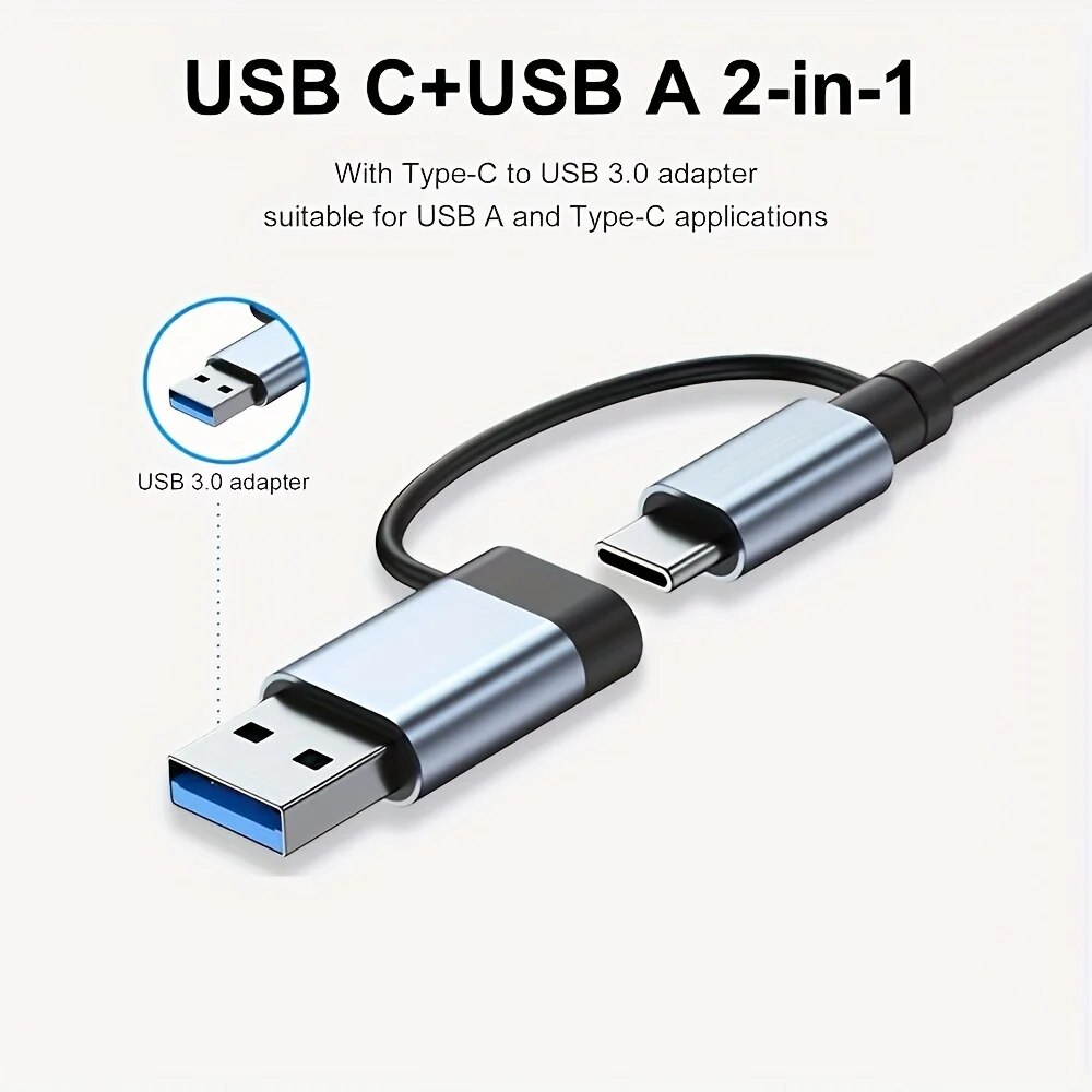 2 In 1 USB3.0 Hub 7 Port Type  - огляд і ціна Laptop Accessories Price